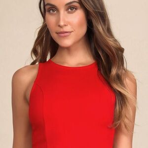 Lulus Let's Tie It Red Tie-back Cropped Tank Top - Size S